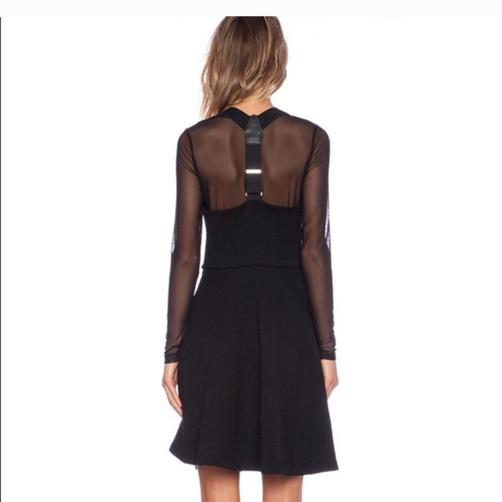 Marc by Marc Jacobs Jayden Sheer-Underlay Suspender-Strap Dress Black Me… - Picture 2 of 16